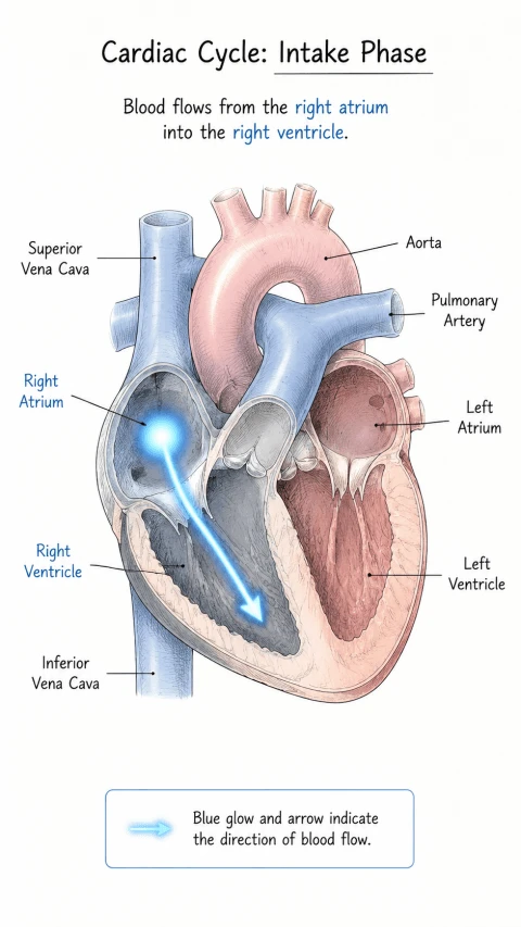 Schéma du flux sanguin cardiaque