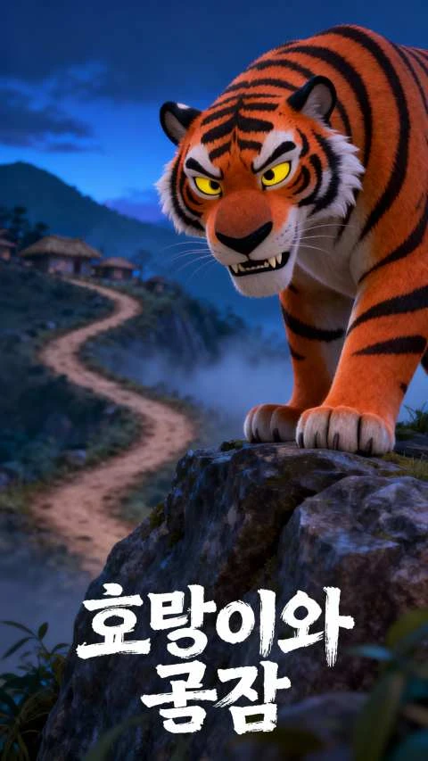 Tigre animé 3D sur un rocher