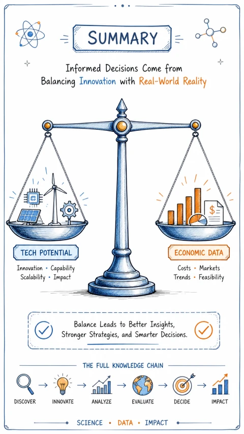 Infografica sull’equilibrio tra tecnologia ed economia