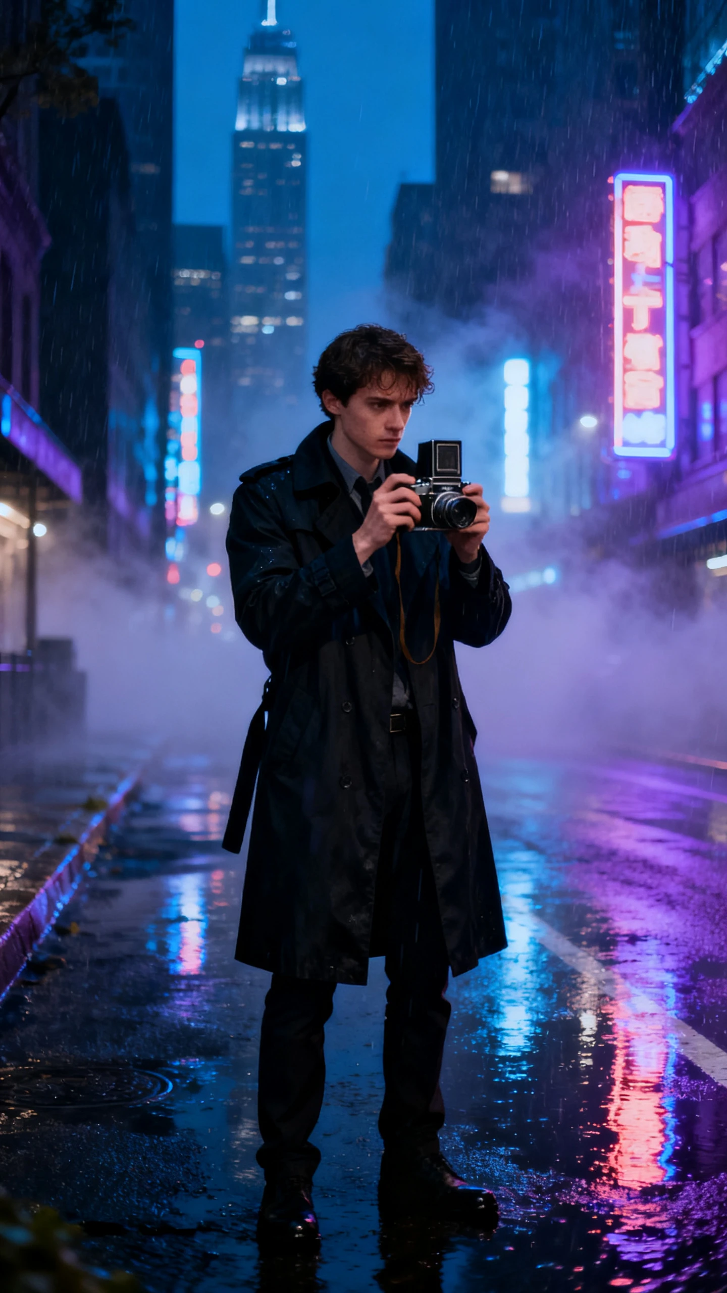 Nano Banana 2.0 AI image generator creating a rainy city scene