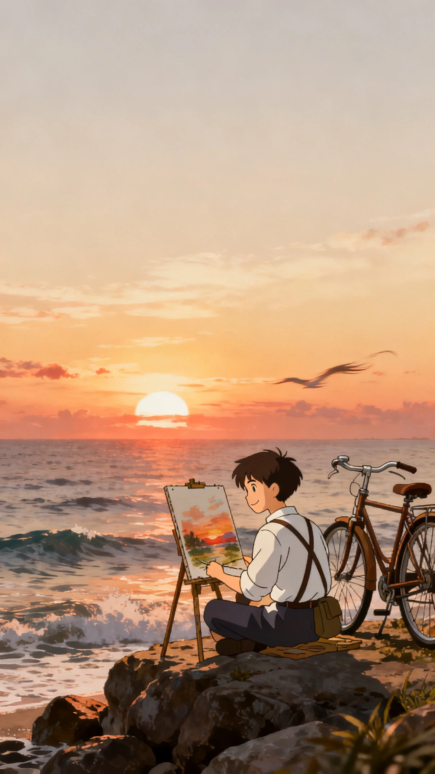 Nano Banana 2.0 AI image generator creating an anime beach scene