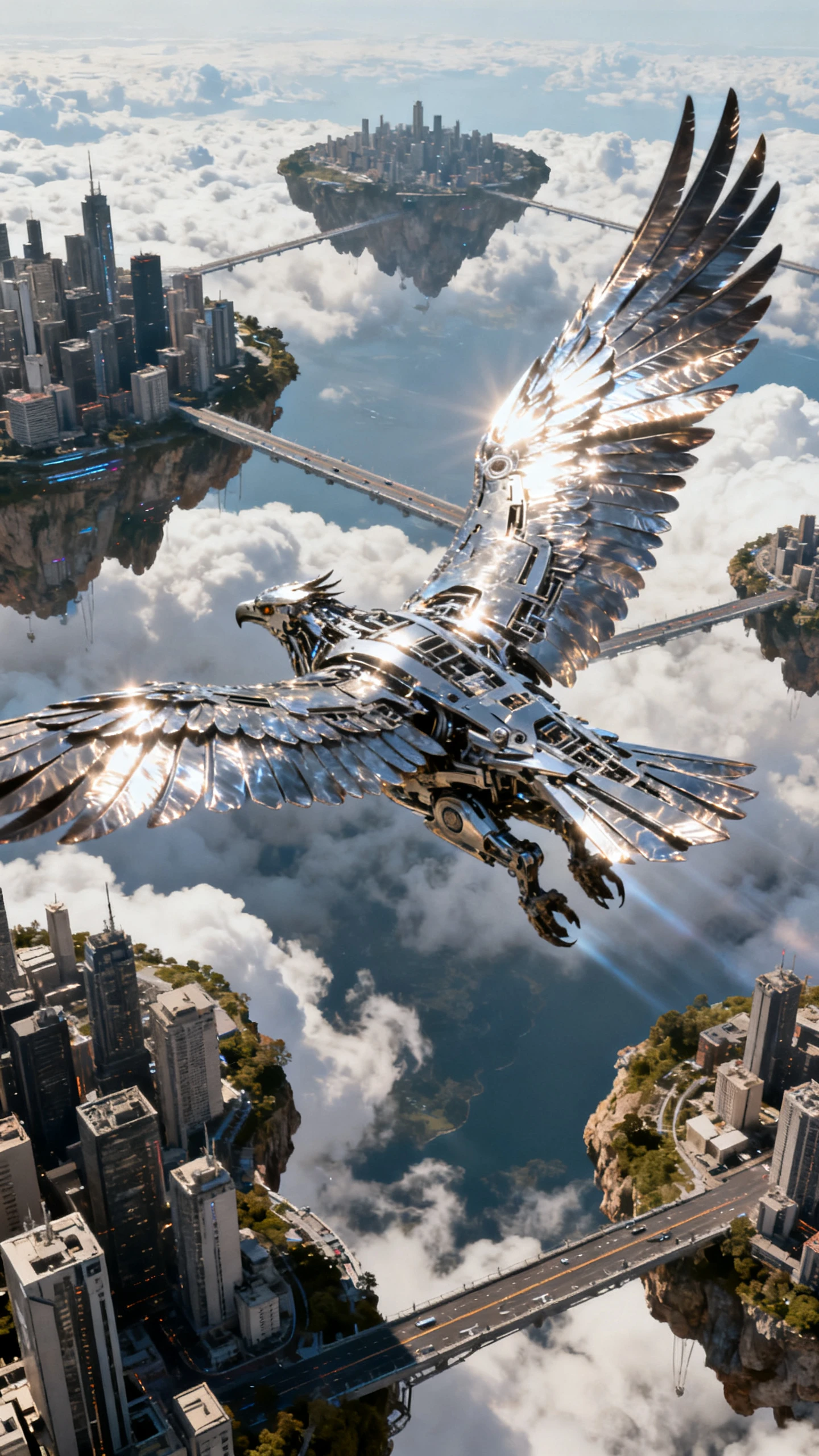 Nano Banana 2.0 AI image generator with a surreal mechanical bird