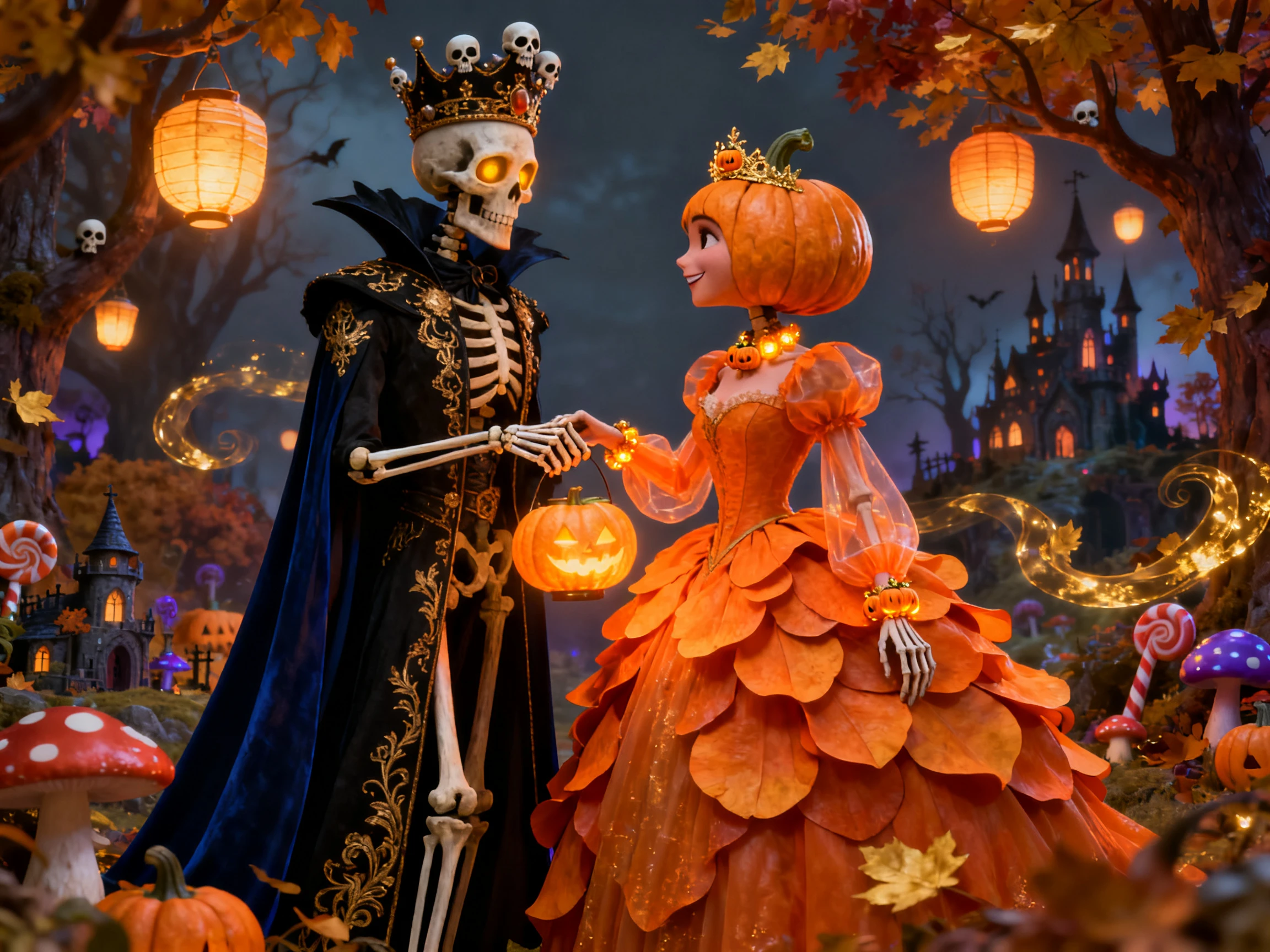 Describe detailed Halloween monster features with AI
