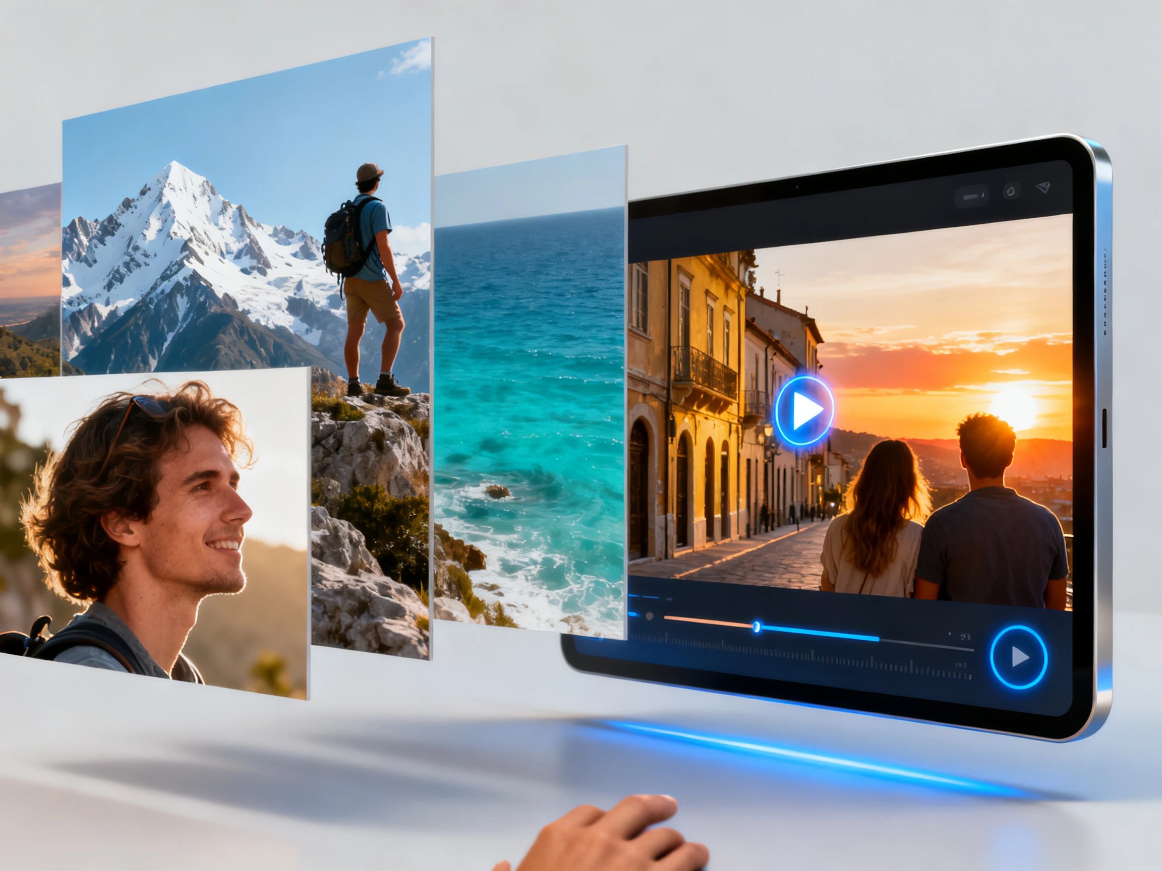 Combine up to 9 JPEG photos into one video clip