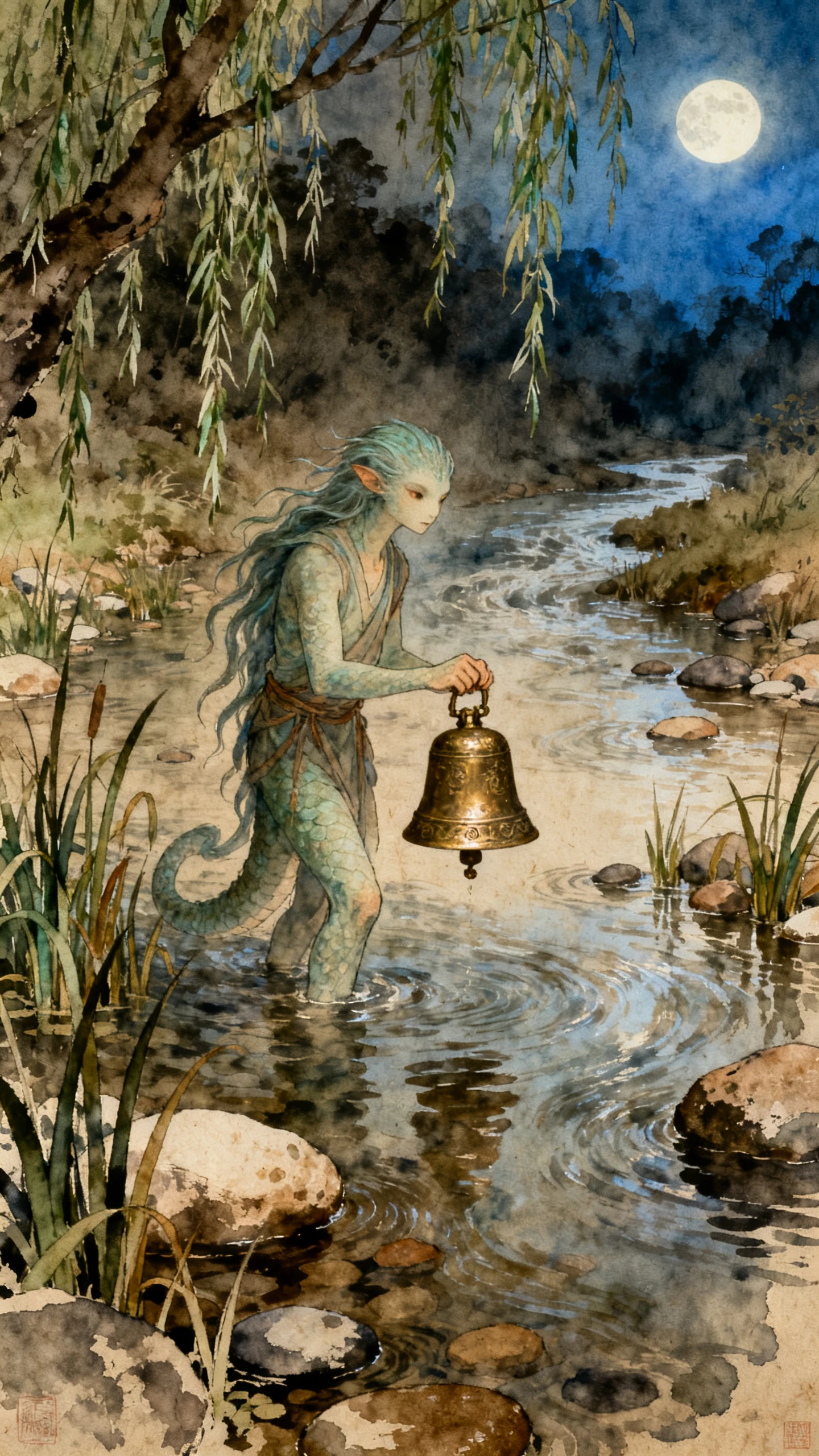 Animated folktale characters and folk storytelling visuals