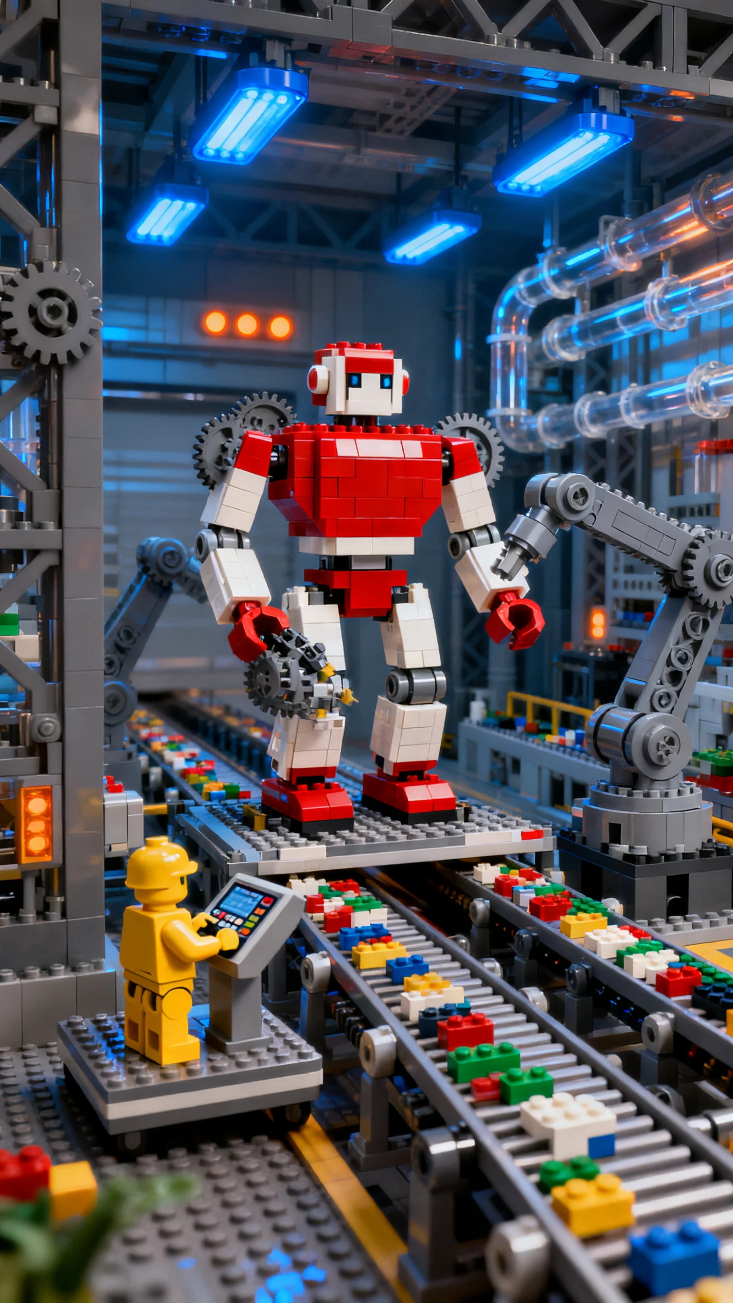 LEGO-style brick story video scene