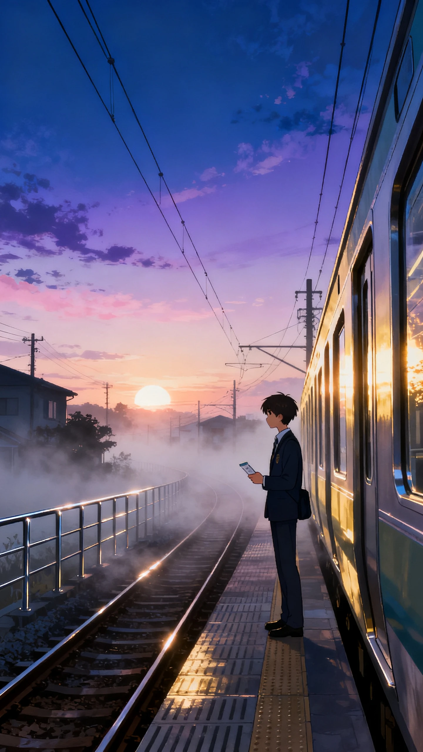 Anime video scene with atmospheric lighting