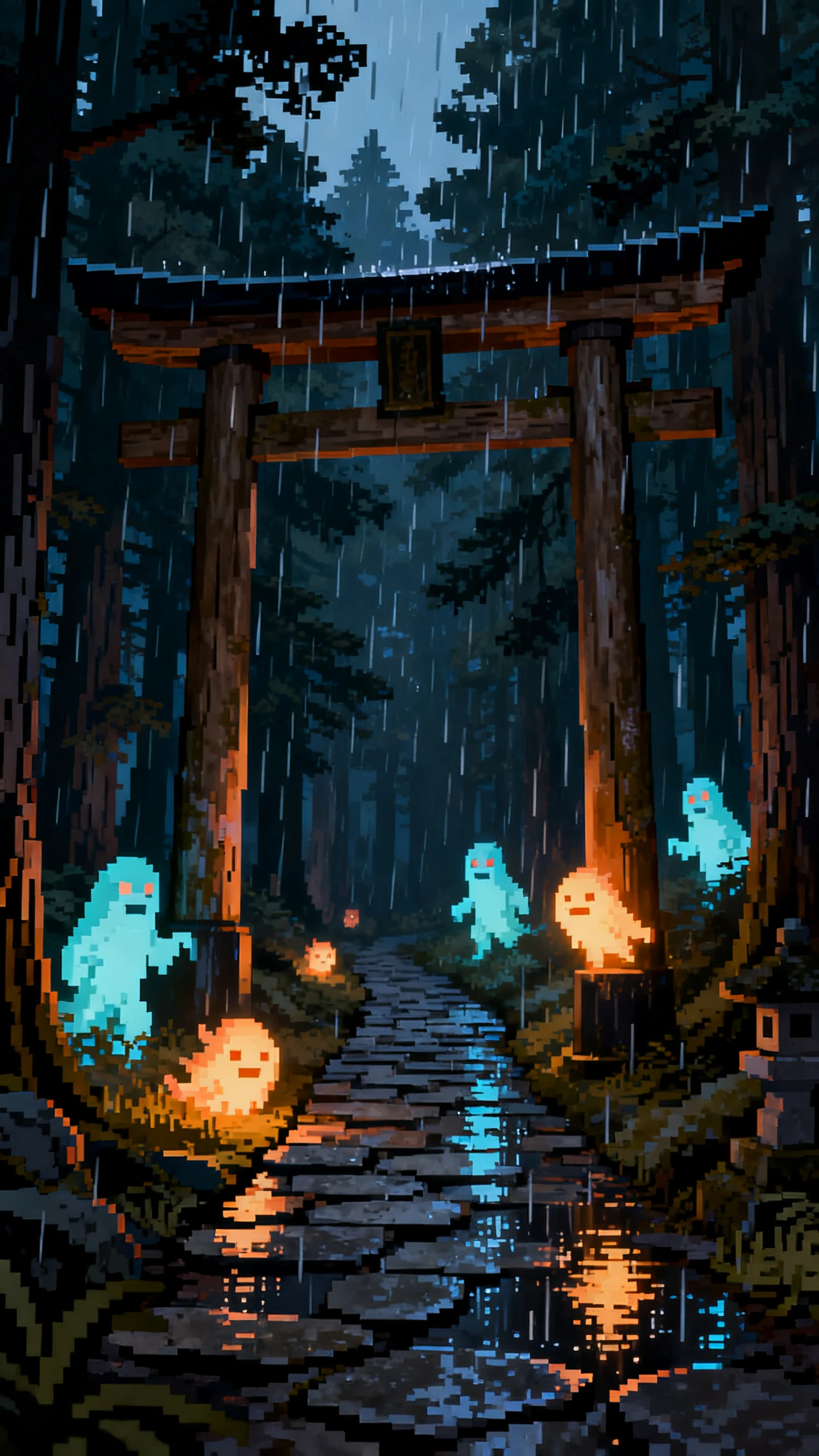 AI-generated pixel art video scene