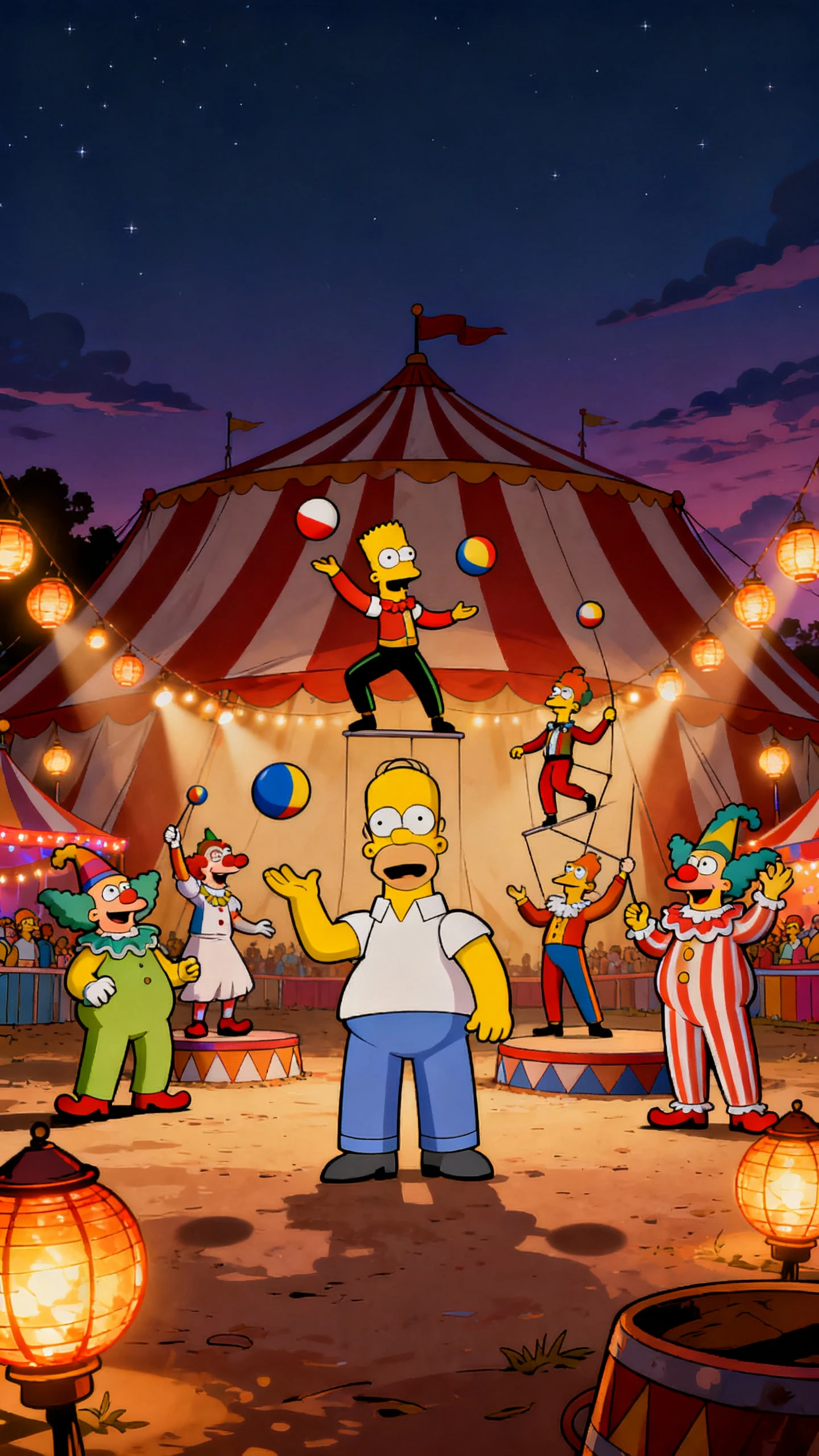 Simpsons style animated characters and sitcom storytelling visuals