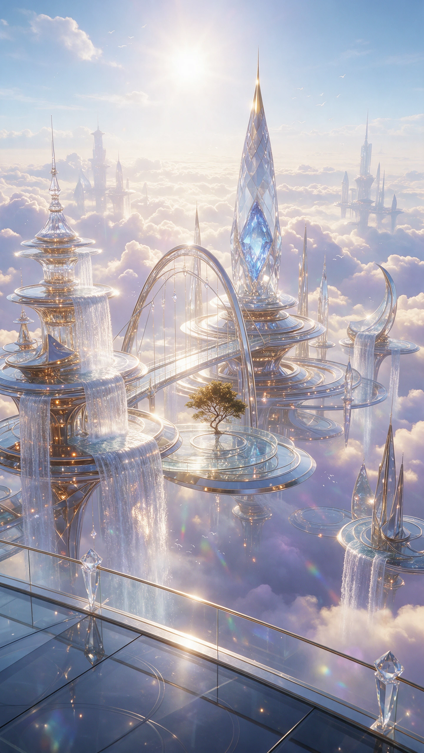 Ai video to video generator creating a sky city