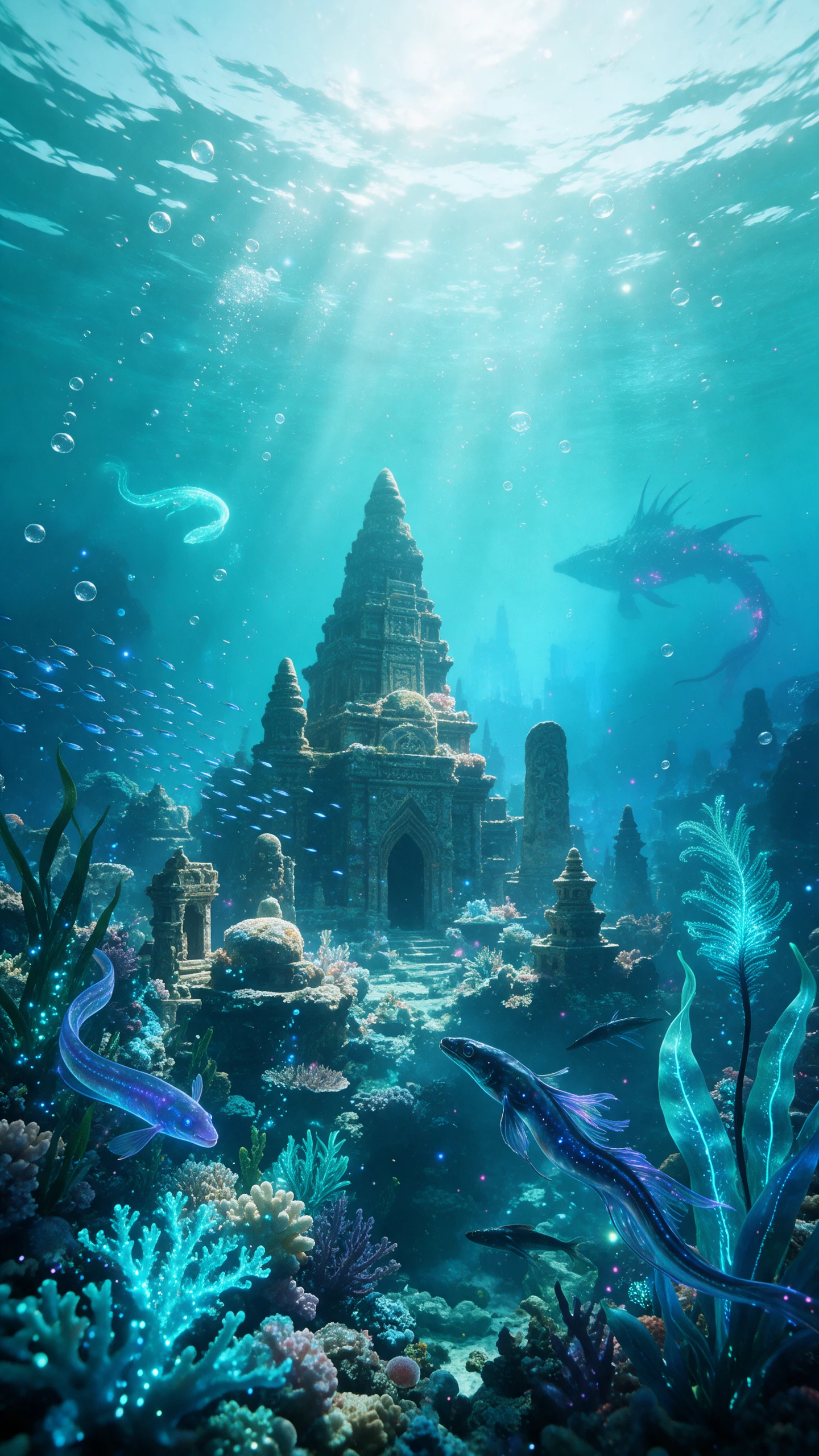 Ai video to video generator creating a sunken temple