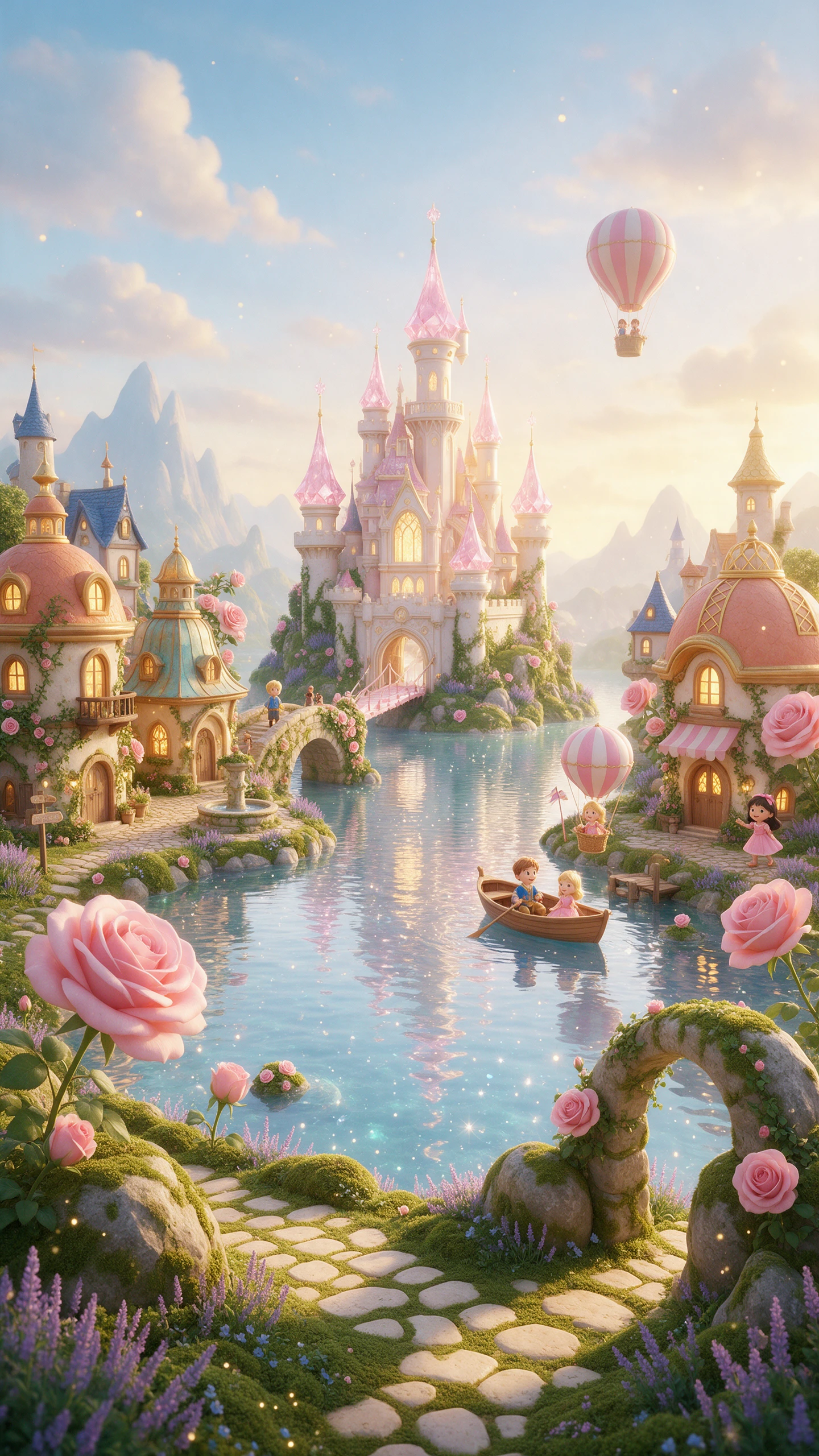 Ai video to video generator creating a fairytale rose castle
